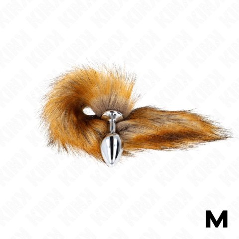 KINK Korek silikonowy z ogonem syntetycznym M 8x3,5cm brązowy 40cm