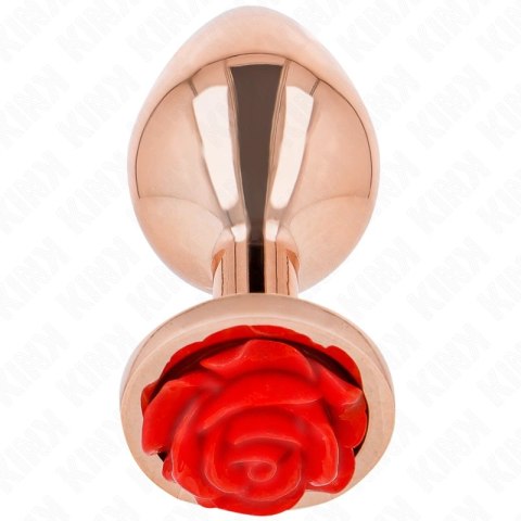KINK Wkładka anatomiczna metalowa Rose Gold z ozdobą Roża M