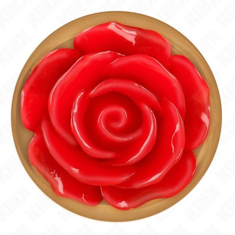 KINK Zatyczka analna metalowa Rose Gold L z ozdobą Czerwona Roża