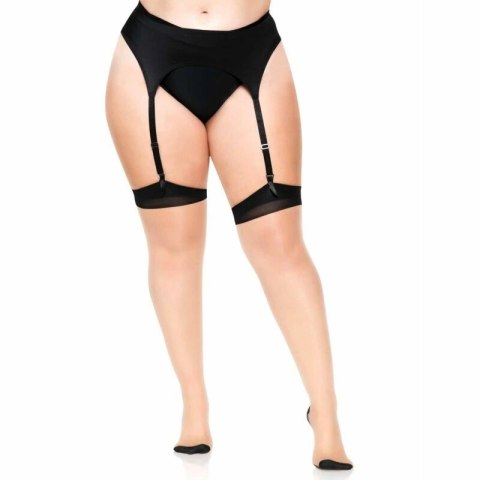Leg Avenue Pończochy Plus Size 2-Tone Lycra z Tylnym Szwem Nude/Czarne
