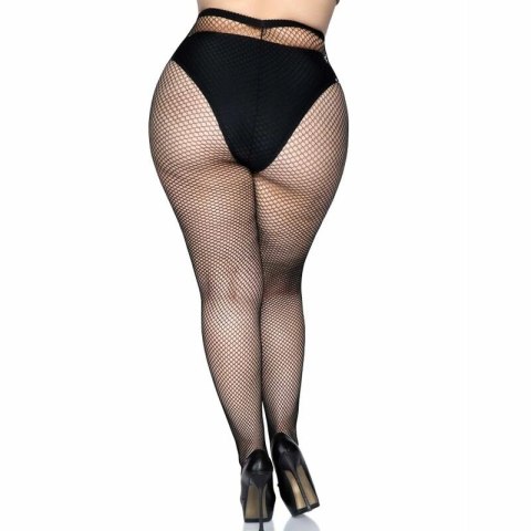 Leg Avenue Rajstopy Kabaretki Plus Size czarne, nylon, duży rozmiar