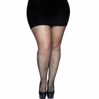 Leg Avenue Rajstopy kabaretki Plus Size z tylnym szwem czarne