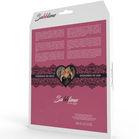 Subblime Babydoll Kwiatowa Koronka Czerwona S/M z Stringami