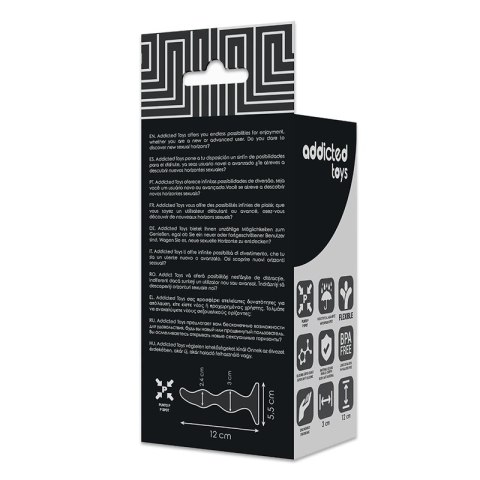 Addicted Toys Korek Analny 12 cm Czarny Silikonowy z Szeroką Podstawą