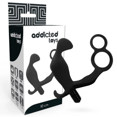 Addicted Toys Plug anatomiczny z podwojnym pierścieniem, czarny, 11,4 cm