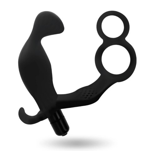 Addicted Toys Plug anatomiczny z podwojnym pierścieniem, czarny, 11,4 cm