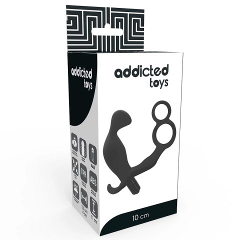 Addicted Toys Plug anatomiczny z podwojnym pierścieniem, czarny, 11,4 cm
