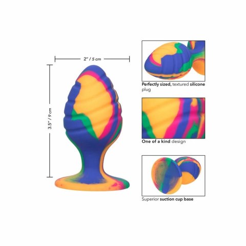 CalExotics Cheeky Medium Tie Dye silikonowa zatyczka anatomiczna z przyssawką 9cm