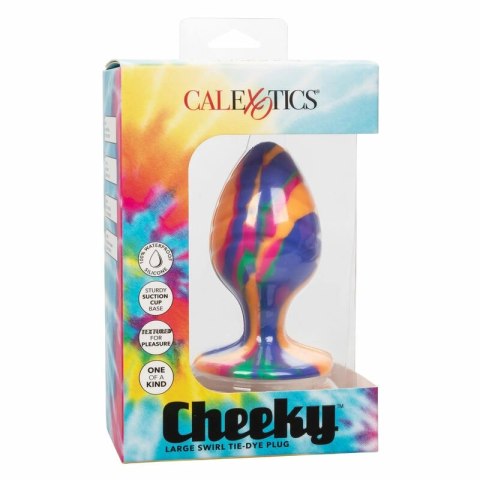 CalExotics Cheeky Medium Tie Dye silikonowa zatyczka anatomiczna z przyssawką 9cm