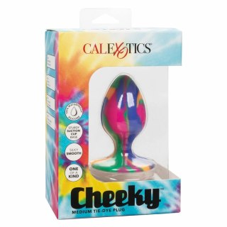 CalExotics Cheeky Medium Tie Dye - silikonowa zatyczka z przyssawką, kolorowa