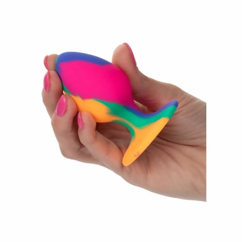 CalExotics Cheeky Medium Tie Dye - silikonowa zatyczka z przyssawką, kolorowa