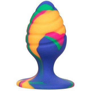 CalExotics Cheeky Medium Tie Dye - silikonowy korek z przyssawką 7,5 cm