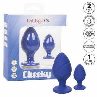 CalExotics Cheeky Plug fioletowy silikonowy z przyssawką rozmiar S