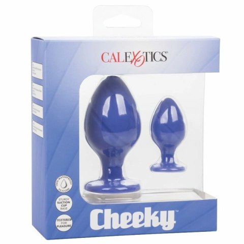 CalExotics Cheeky Plug fioletowy silikonowy z przyssawką rozmiar S