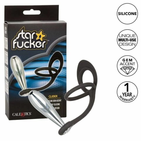 CalExotics Star Fucker Glider - silikonowy pierścień z aluminiową sondą
