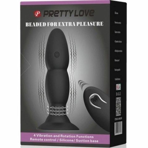 Pretty Love Black Plug - Model z Rotacją, Wibracjami i Pilotem USB