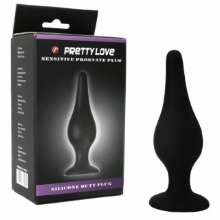 Pretty Love Ergonomiczna zatyczka silikonowa 14 cm z przyssawką, czarna