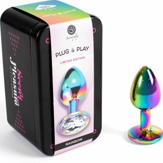 Secret Play Rainbow Metalowy wtyk intymny mały 7 cm dekoracyjny kryształ