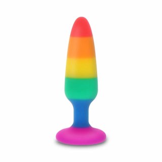TOYJOY Pride Twink Plug Medium silikonowy 8,5 cm tęczowy