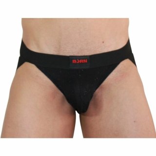 BURN Jock Strap 003 M Czarny Błyszczący - Komfort i Wyrazisty Styl