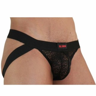 BURN Jockstrap 005 M czarny - designerska bielizna z połyskiem