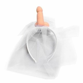 Diablo Picante opaska z białym welonem i dekoracyjnym elementem XL