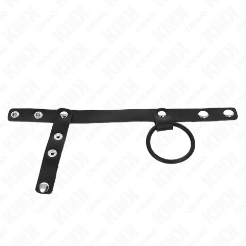 KINK Pierścień silikonowy z przegrodzeniem i paskiem skorzanym 3,8 cm