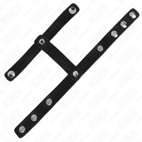 KINK Regulowany pierścień intymny i pasek separujący - skora ekologiczna