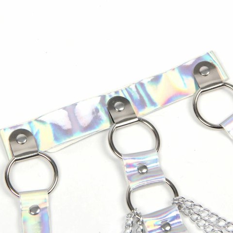 Subblime 953737 Uprząż na klatkę piersiową z pierścieniami i łańcuchami srebrna uniwersalna