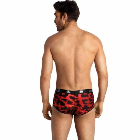 ANAIS MEN Savage Brief S Czerwone Bokserki Sportowy Kroj Animal Print