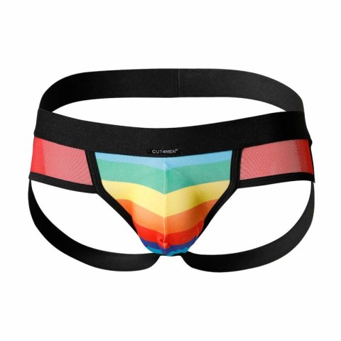 Cut4Men Jockstrap Rainbow XL - sportowa bielizna, ergonomiczny fason