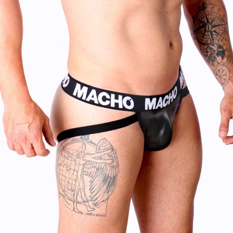 MACHO MX25NC JOCK M Czarny Anatomiczny Pas Z Elastycznej Skory