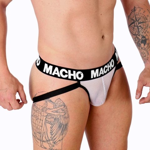 Macho MX26X1 Jock Grid biały S - siateczkowy jockstrap sportowy