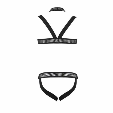 Passion Jacob Black L/XL - Komplet bielizny z poliuretanu Oeko-Tex