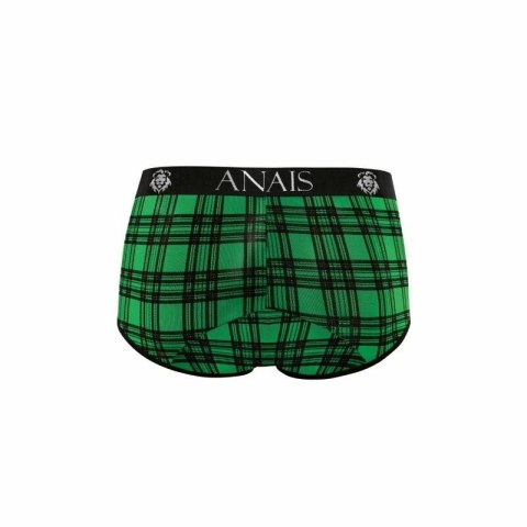 Anais Men Magic Brief L - Męskie bokserki z lycry w kratę zielono-czarną