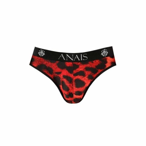 Anais Men Savage Slip L - czerwone slipy z nadrukiem animal print