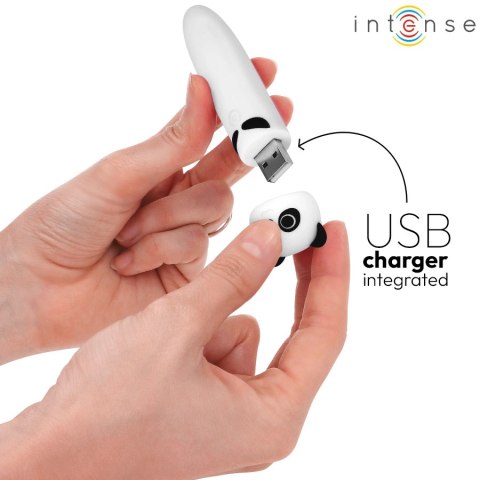 Intense POH Panda - mini urządzenie wibrujące, USB, silikon, 10 cm