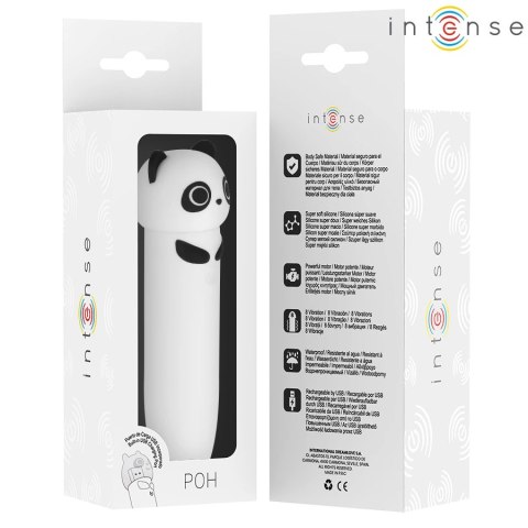 Intense POH Panda - mini urządzenie wibrujące, USB, silikon, 10 cm