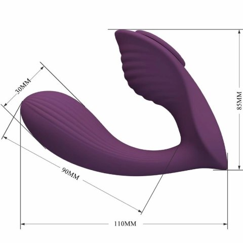 Pretty Love Franz masażer silikonowy z aplikacją, fioletowy, 10 trybow