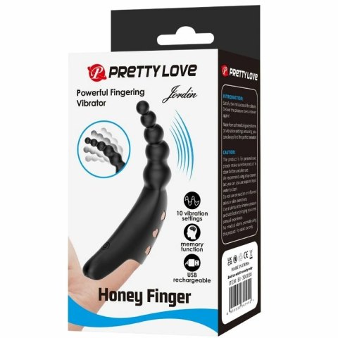 Pretty Love Jordin Finger Wibrator 10 trybow czarny silikon USB