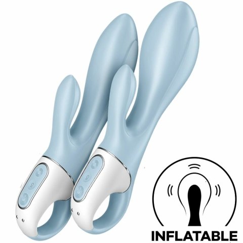 Satisfyer Air Pump Bunny 1 - niebieska maszyna intymna z funkcją nadmuchu
