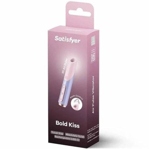 Satisfyer Bold Kiss Wave miniaturowy stymulator powietrzny USB-C fioletowy