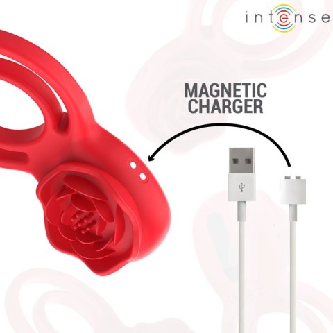 Intense Gail Stymulator w kształcie roży 10 trybow czerwony z pilotem