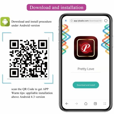 Pretty Love Abner APP fioletowy - system intymny z Bluetooth i aplikacją