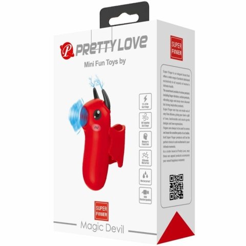 Pretty Love Magic Diabel Mini - Czerwony model silikonowy z 10 trybami pracy