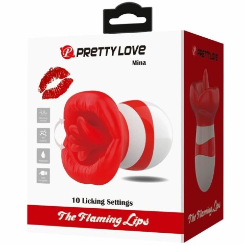 Pretty Love Mina - symulator ruchu języka, czerwony, 10 trybow, USB