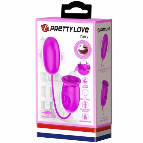 Pretty Love Daisy Dual Egg - model podwojny, USB, silikon, fioletowy
