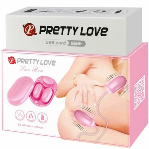 Pretty Love Fun Box Pink - Kompaktowy model wibrujący, 12 trybow, USB