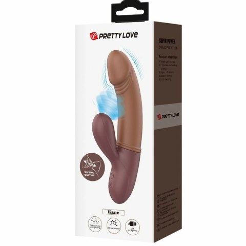 Pretty Love Kane - urządzenie intymne G-Spot, fale i funkcja ssania, brązowe