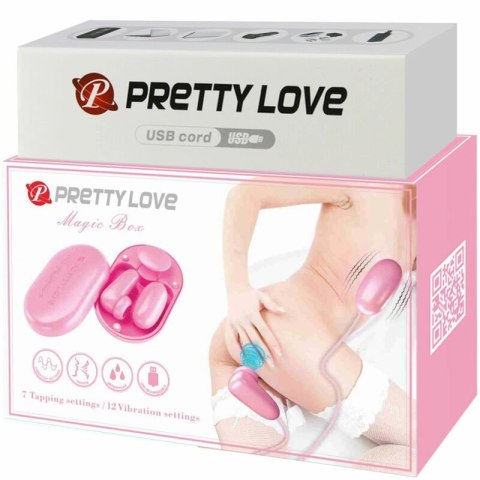 Pretty Love Magic Box - Zestaw wibrującej kuli i stymulatora, rożowy, USB
